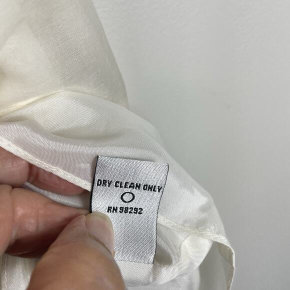 Tibi New York Strapless Mini Dress Women's Size 8 Ivory Silk Cotton Embroidered - Picture 13 of 14